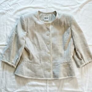 Leslie Fay Suits Vintage Gray Checkered Jacket Blazer Womens 8 Medium